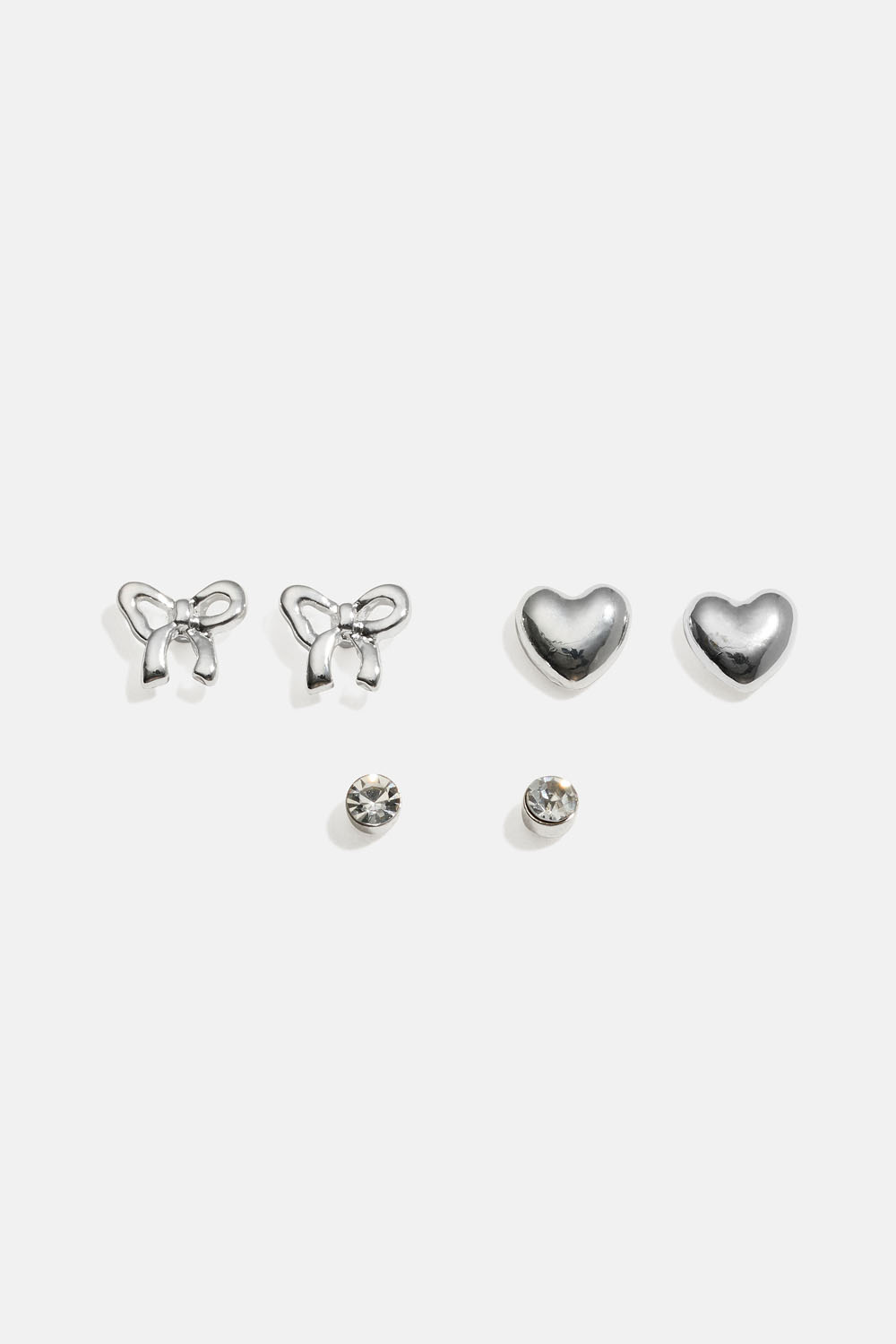 Studs med rosetter och hjärtan, 3-pack
