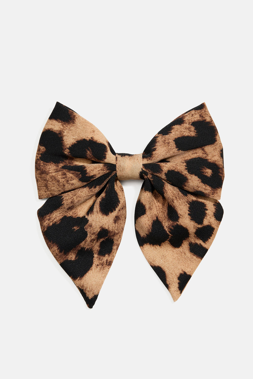 Hårspänne med liten leopardmönstrad rosett