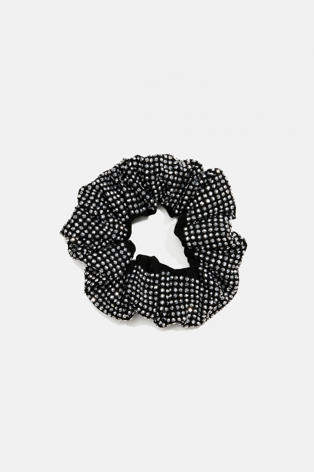 Svart scrunchie med silvriga paljetter