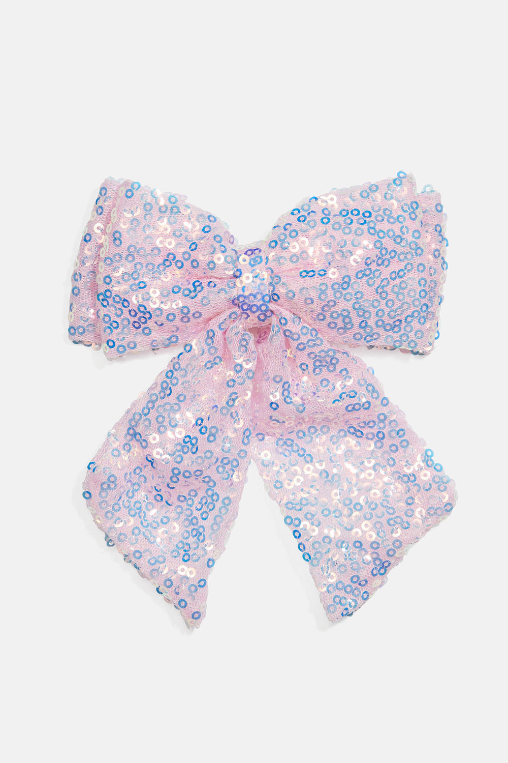 Hårspänne med rosa rosett och paljetter