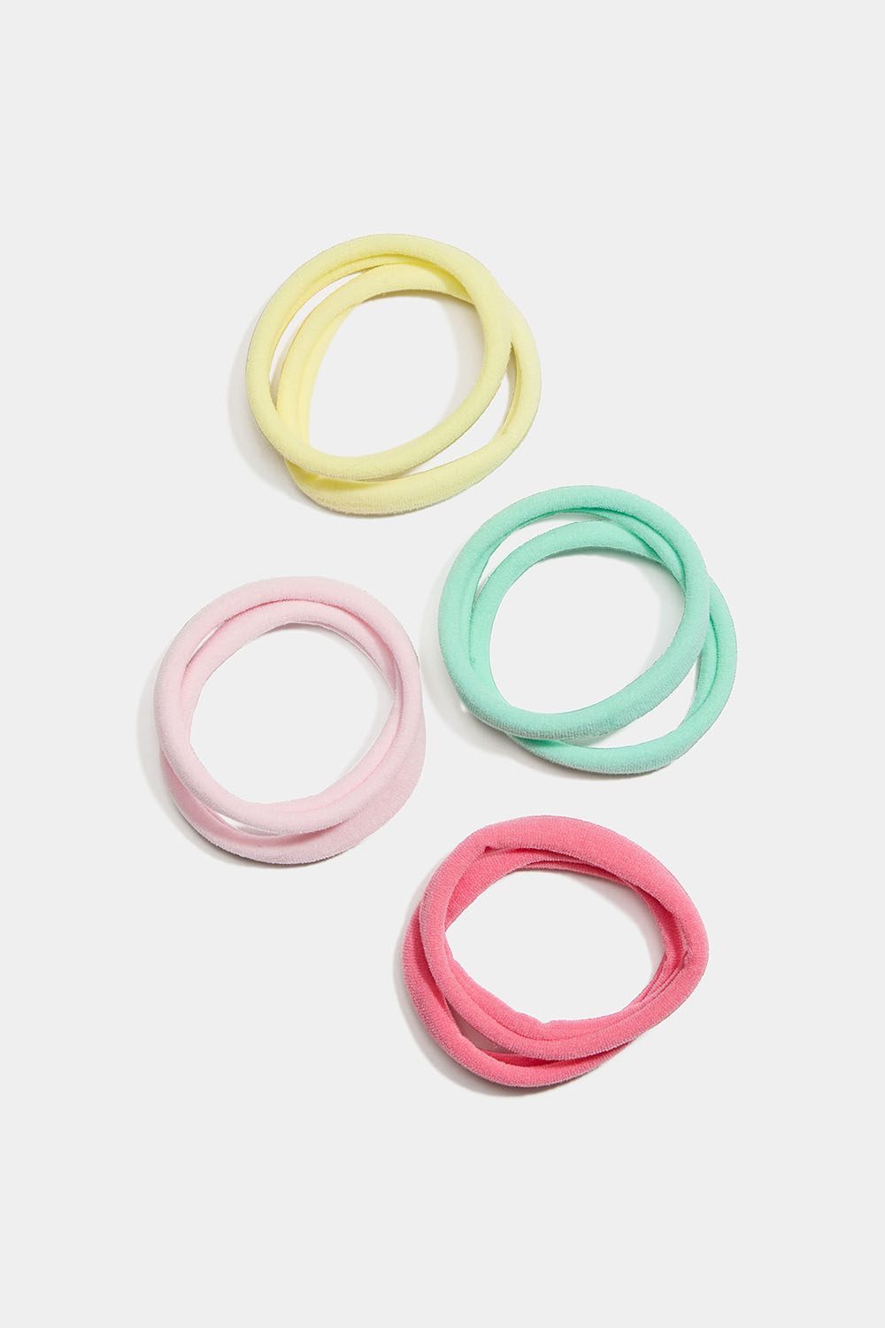 Hårsnoddar i rosa, gult och grönt, 8-pack