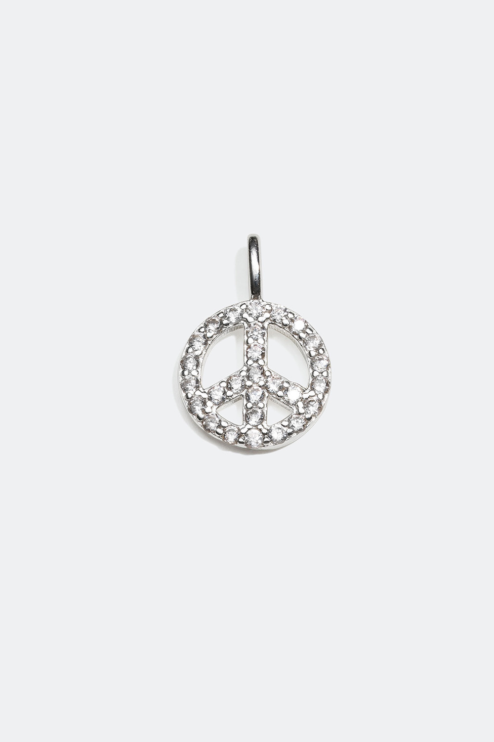 Berlock i äkta silver med peacemärke och Cubic Zirconia