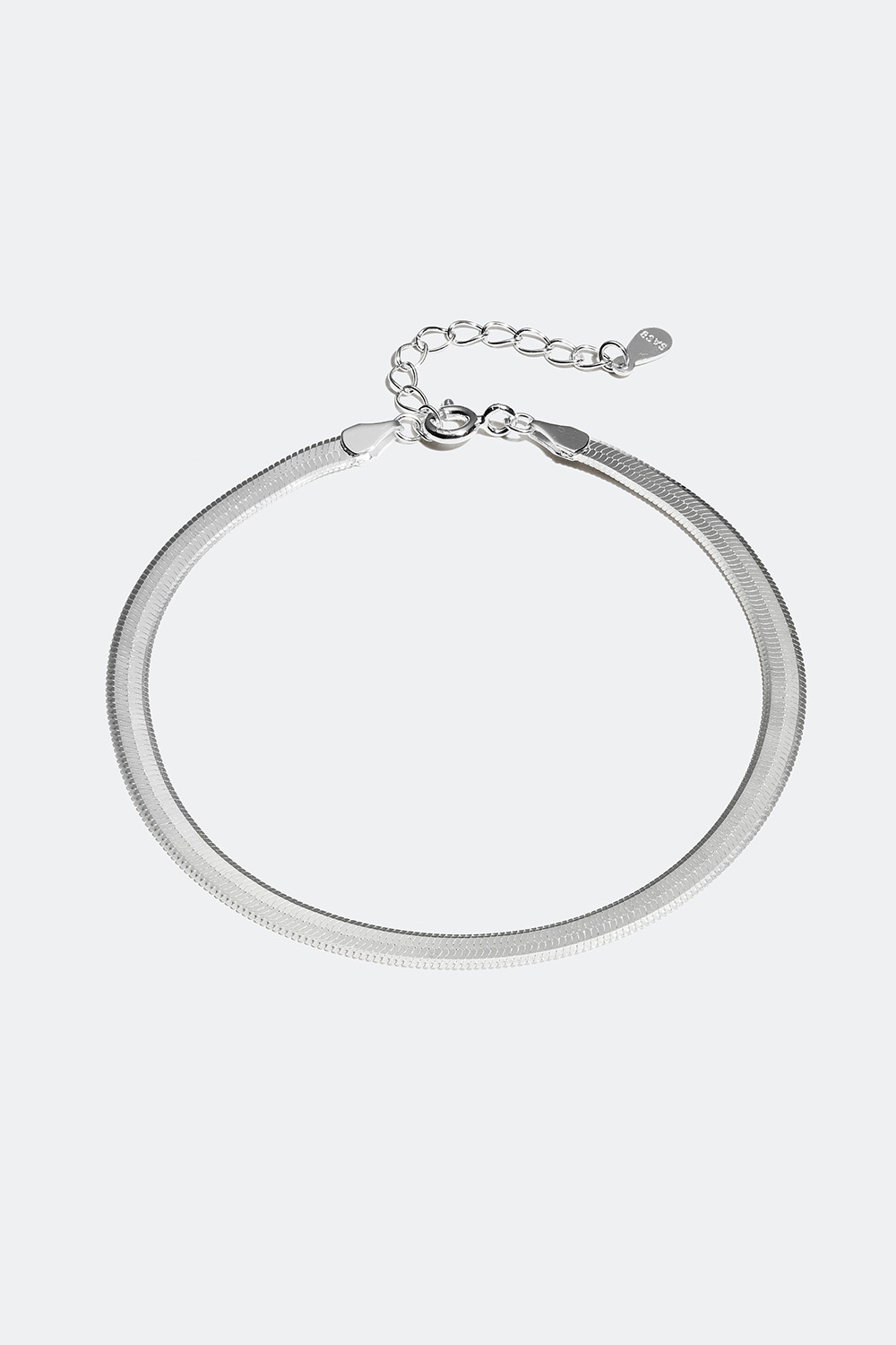 Platt kedjearmband i äkta silver