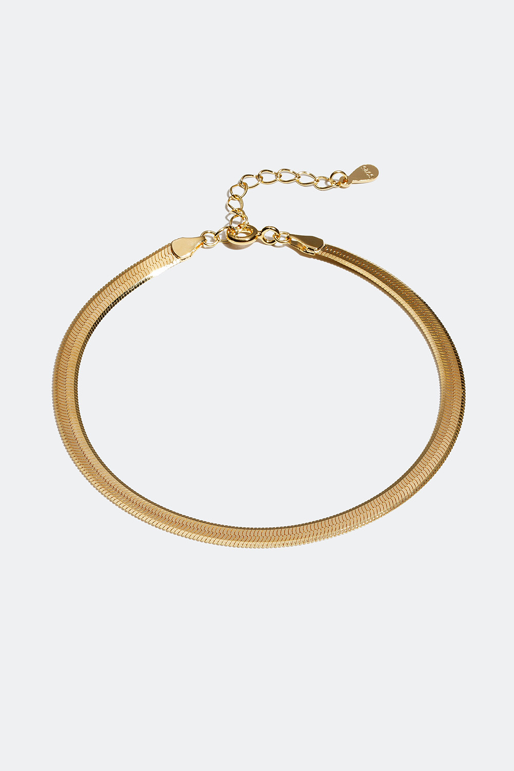 Platt kedjearmband förgyllt med 18k guld