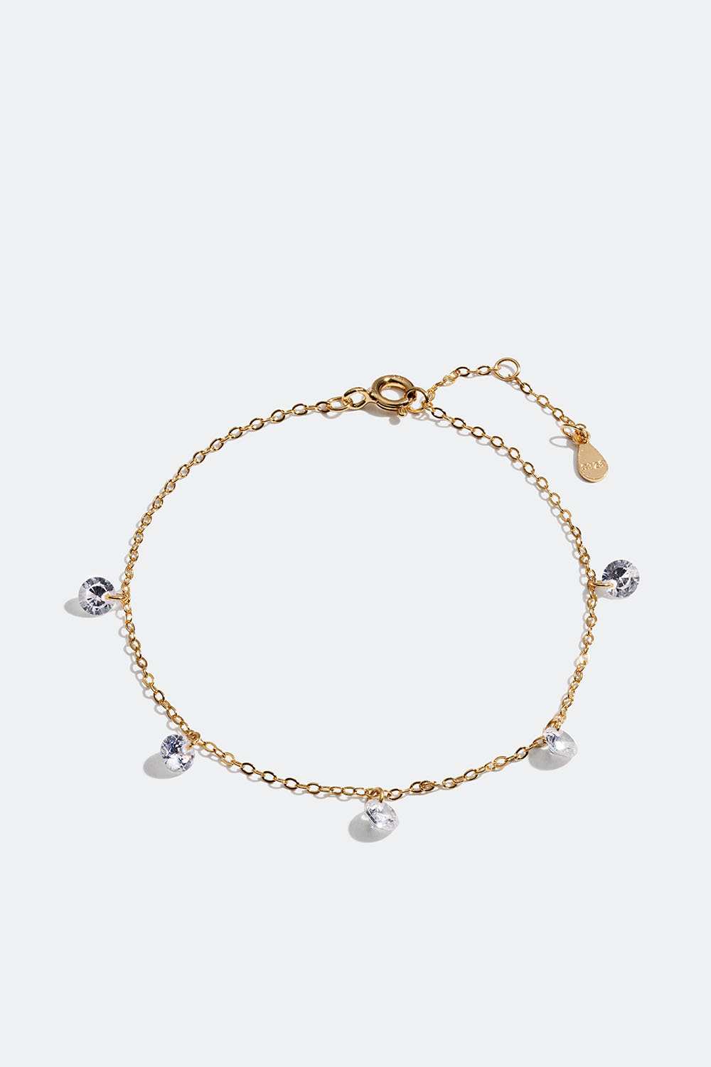 Armband i 18k guldpläterat äkta silver med dekorativa Cubic Zirconia stenar