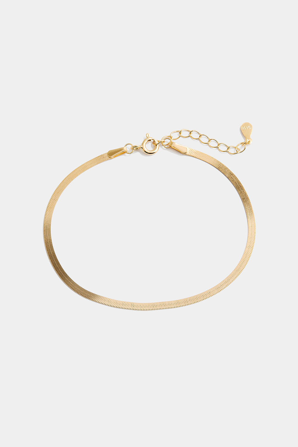 Tunt ormkedjearmband i 18k guldpläterat äkta silver