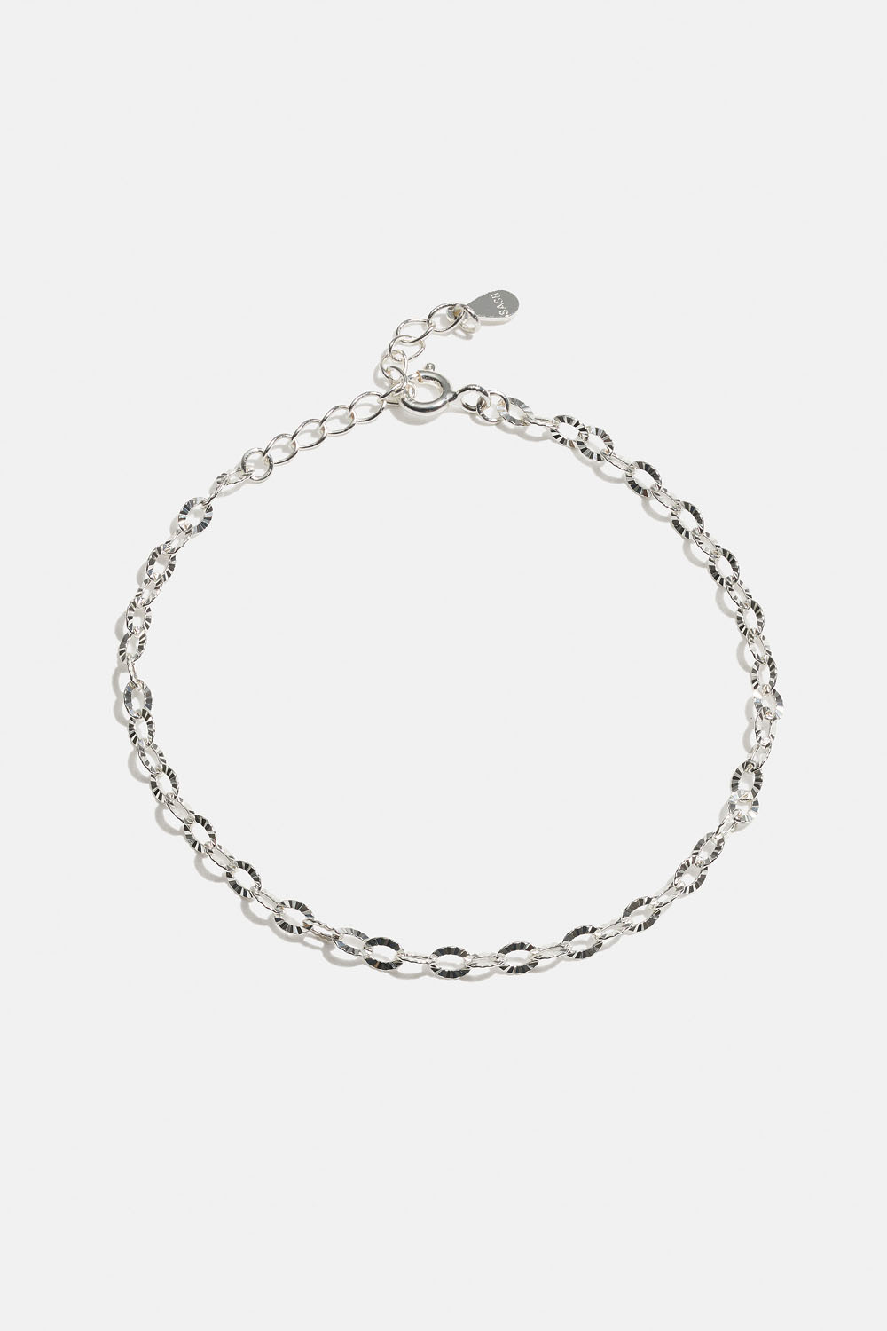 Armband i äkta silver med räfflad kedja