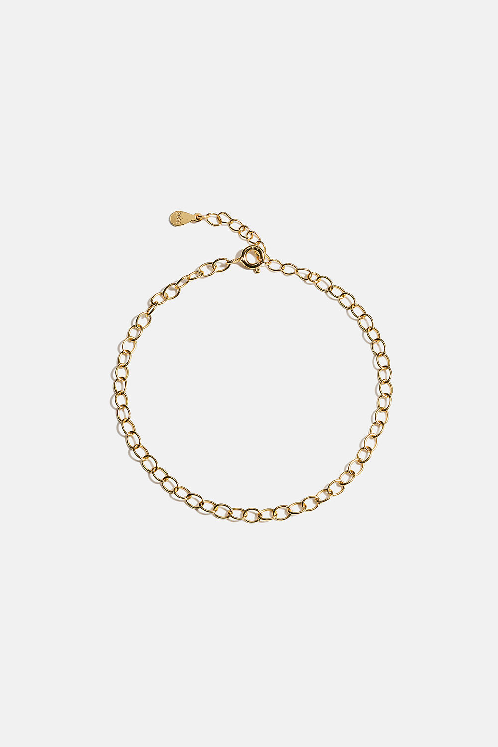 Kedjearmband med tunna ringar i 18k guldpläterat äkta silver