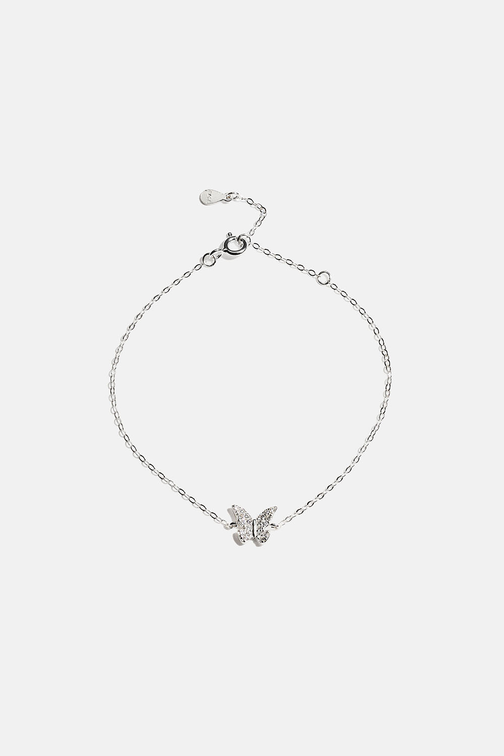 Armband i äkta silver med fjäril och Cubic Zirconia