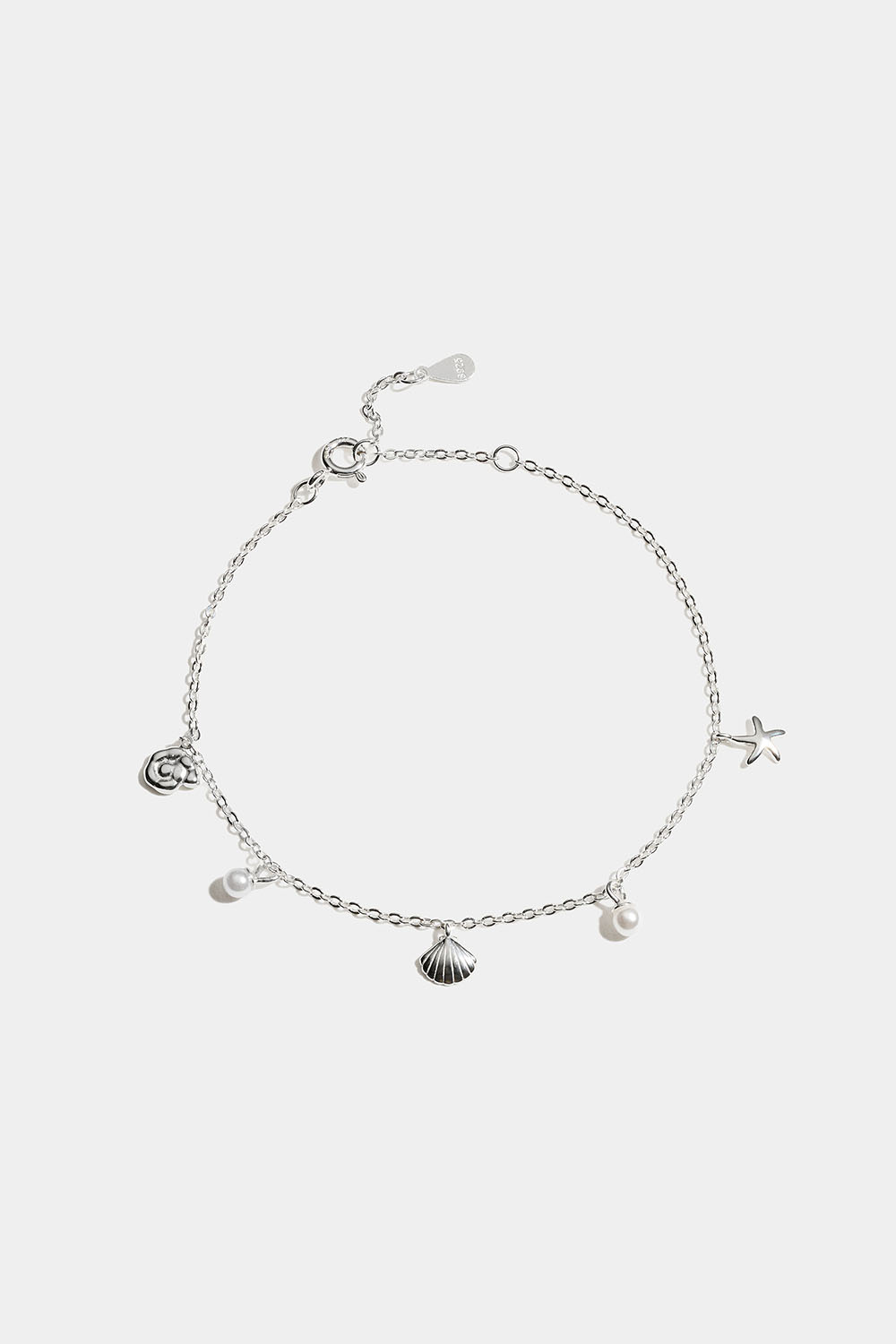 Armband i äkta silver med berlocker från havet