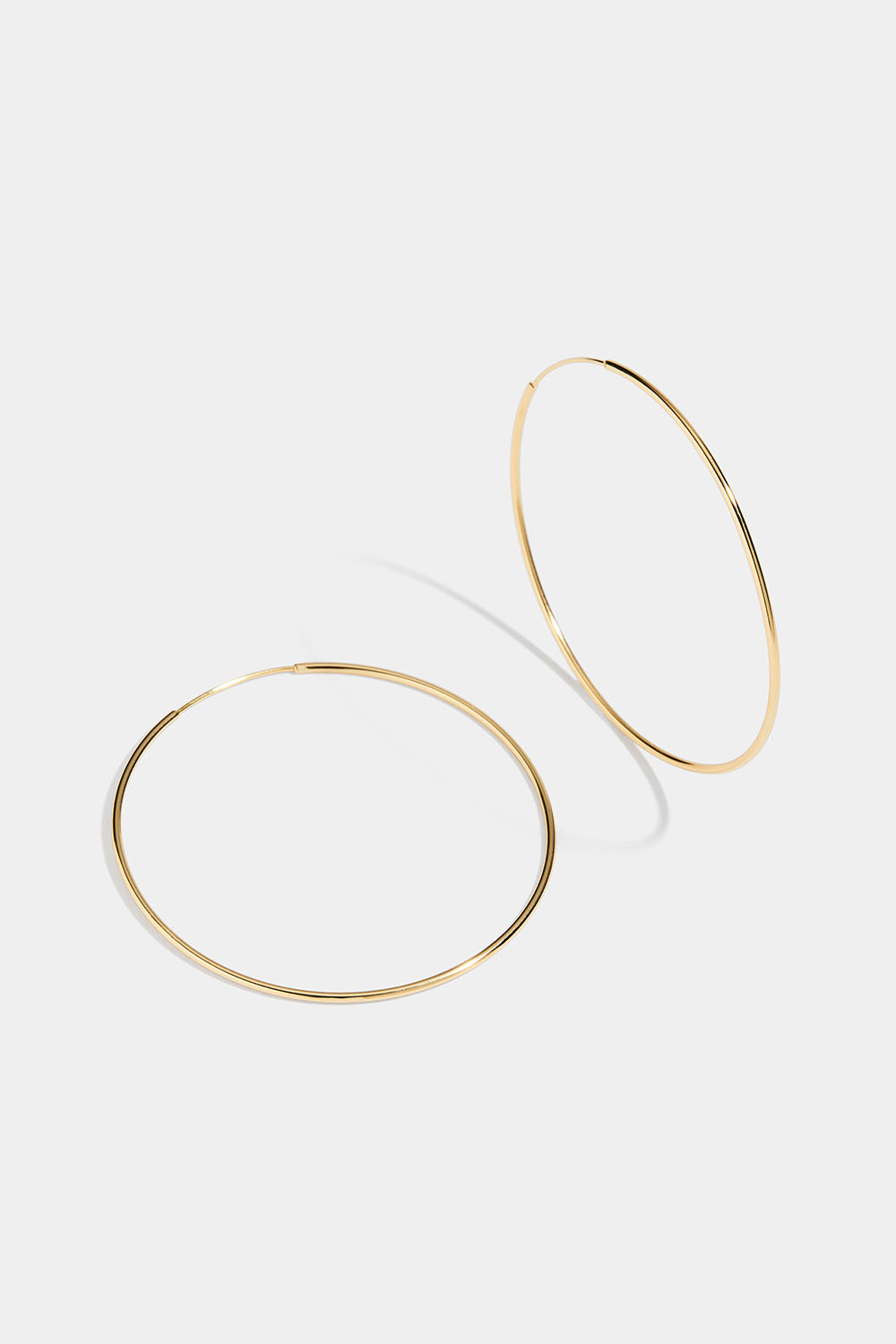 Stora tunna hoops i 18k guldpläterat silver, 5 cm