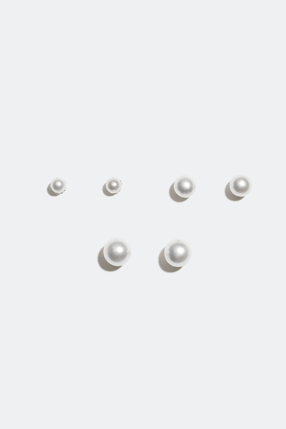 Små pärlörhängen i äkta silver, 3-pack