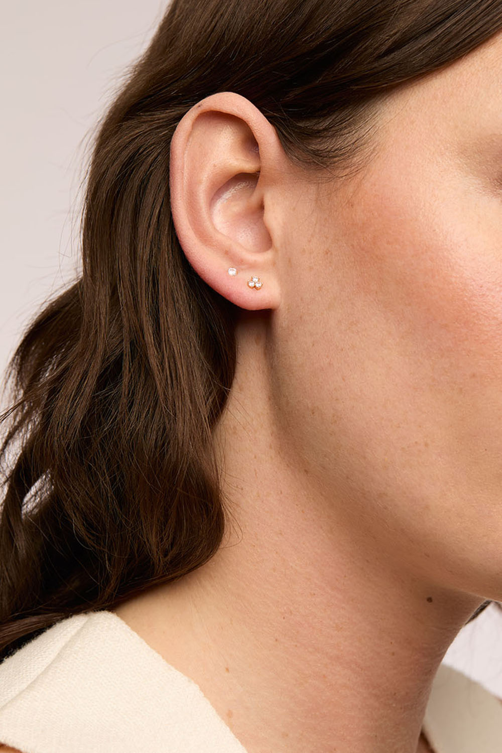 Små örhängen i äkta silver med Cubic Zirconia, 2-pack