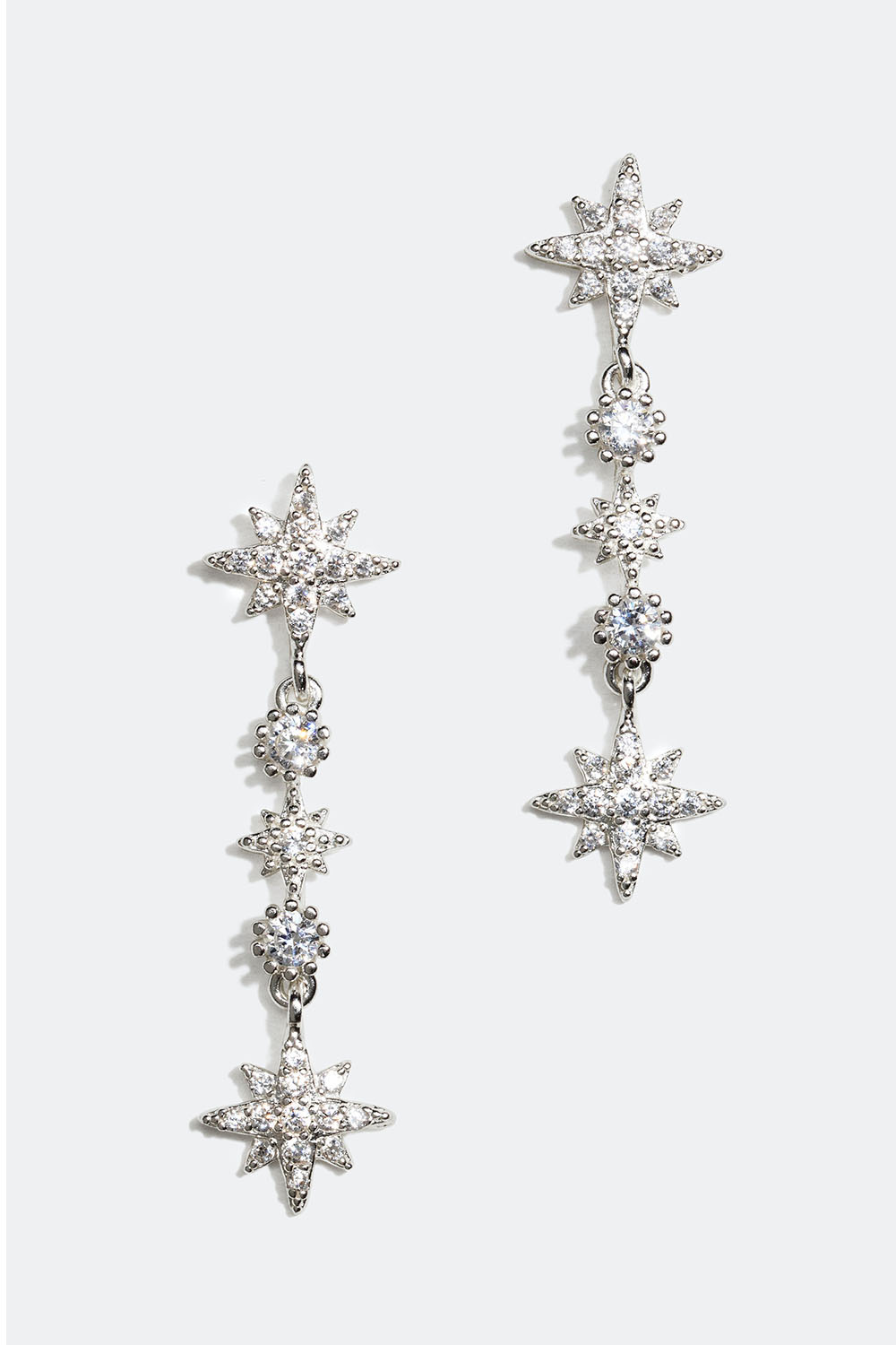 Örhängen i äkta silver med stjärnor och Cubic Zirconia