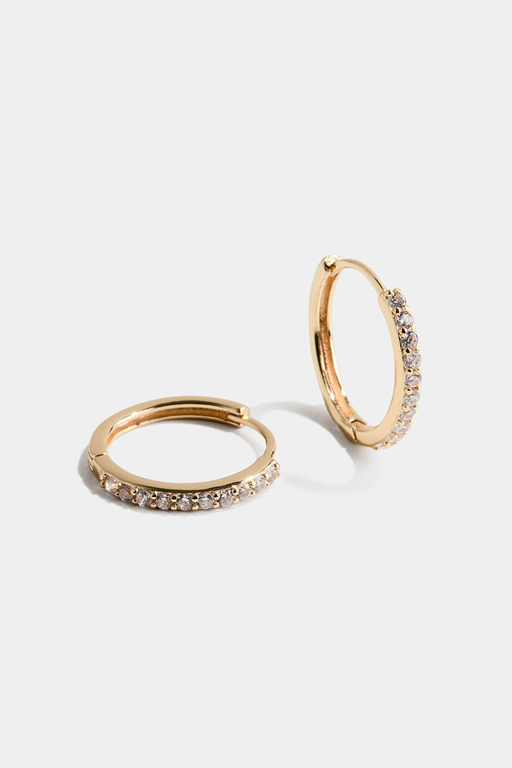Hoops i 18k guldpläterat äkta silver med Cubic Zirconia