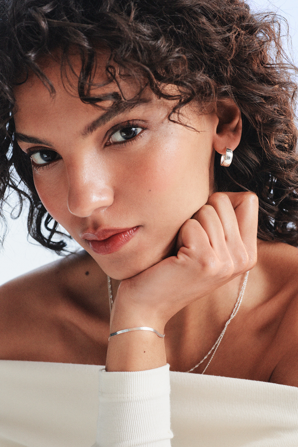 Breda hoops i äkta silver