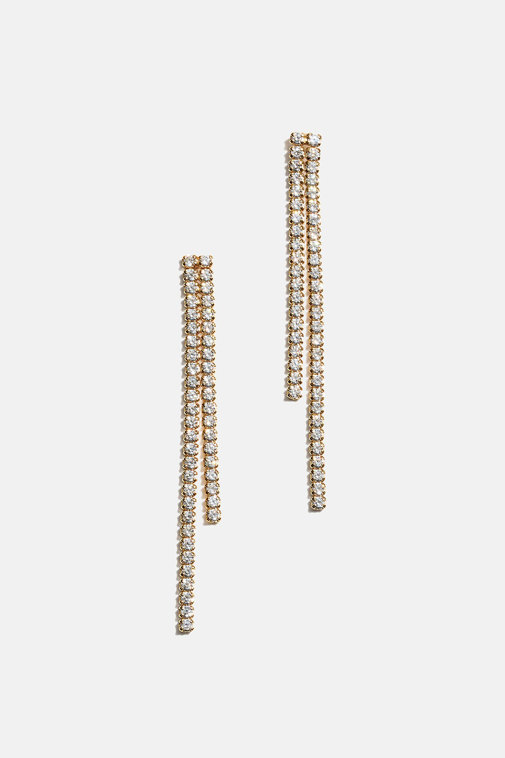 Örhängen i 18k guldpläterat äkta silver med två cubic Zirconia länkar