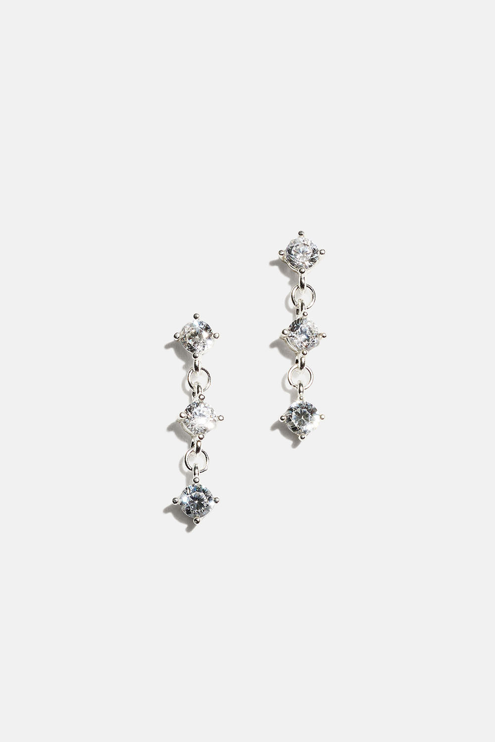 Örhängen i äkta silver med hängande Cubic zirconia stenar