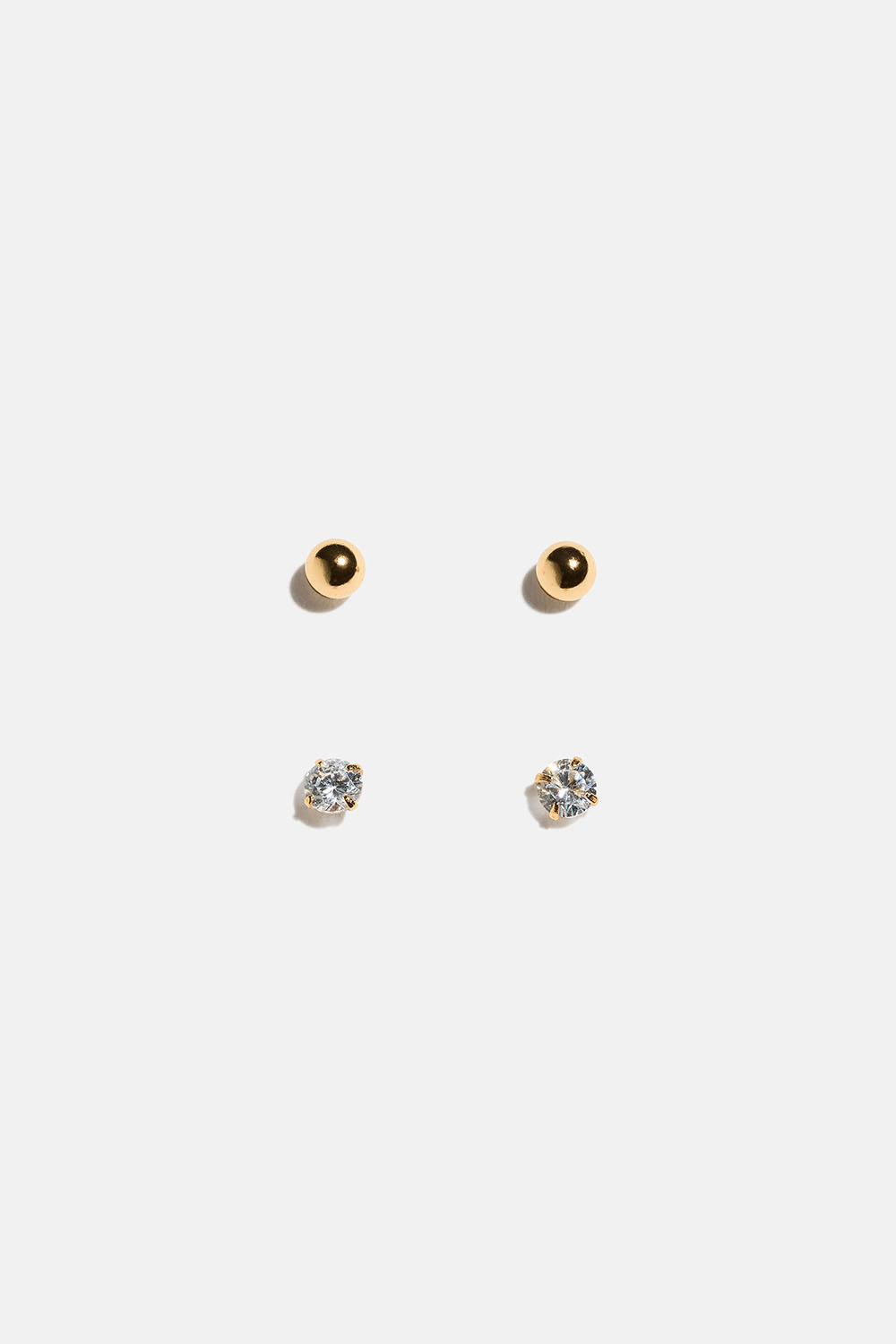 Små studs i 18k guldpläterat äkta silver, 2-pack