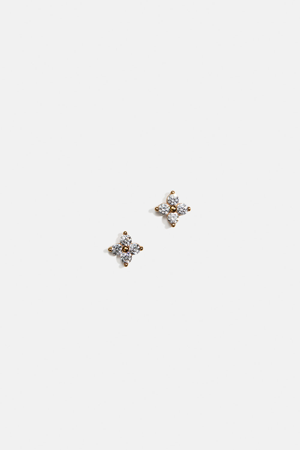 Små studs i 18k guldpläterat äkta silver med Cubic Zirconia stenar