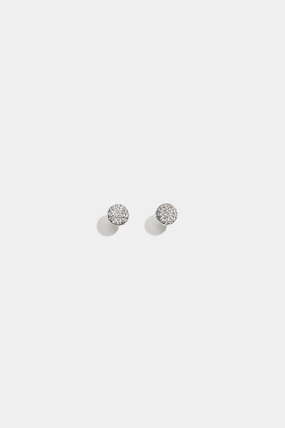 Små runda studs i äkta silver med Cubic Zirconia