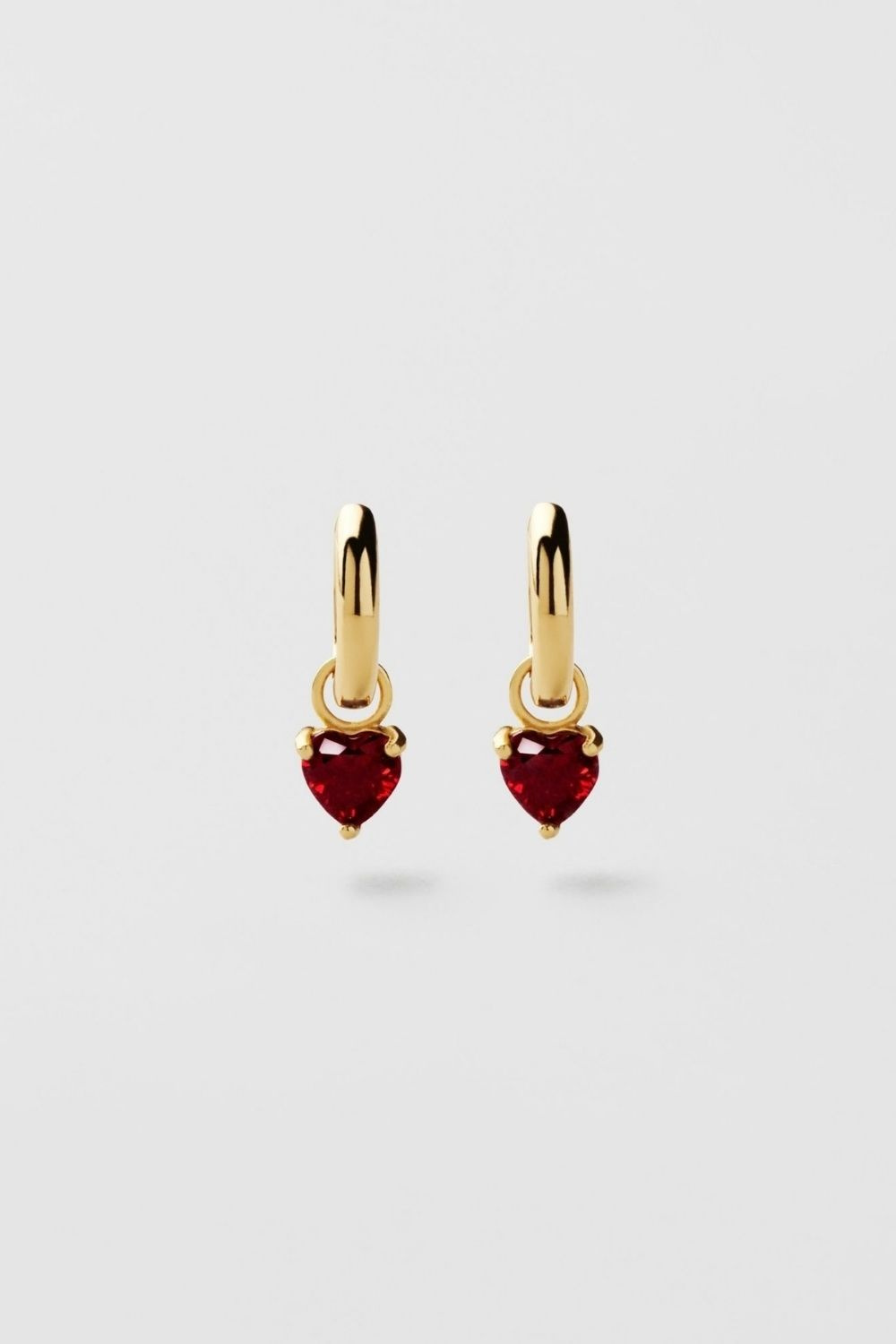 Red Heart Hoops 18k Gold Plated