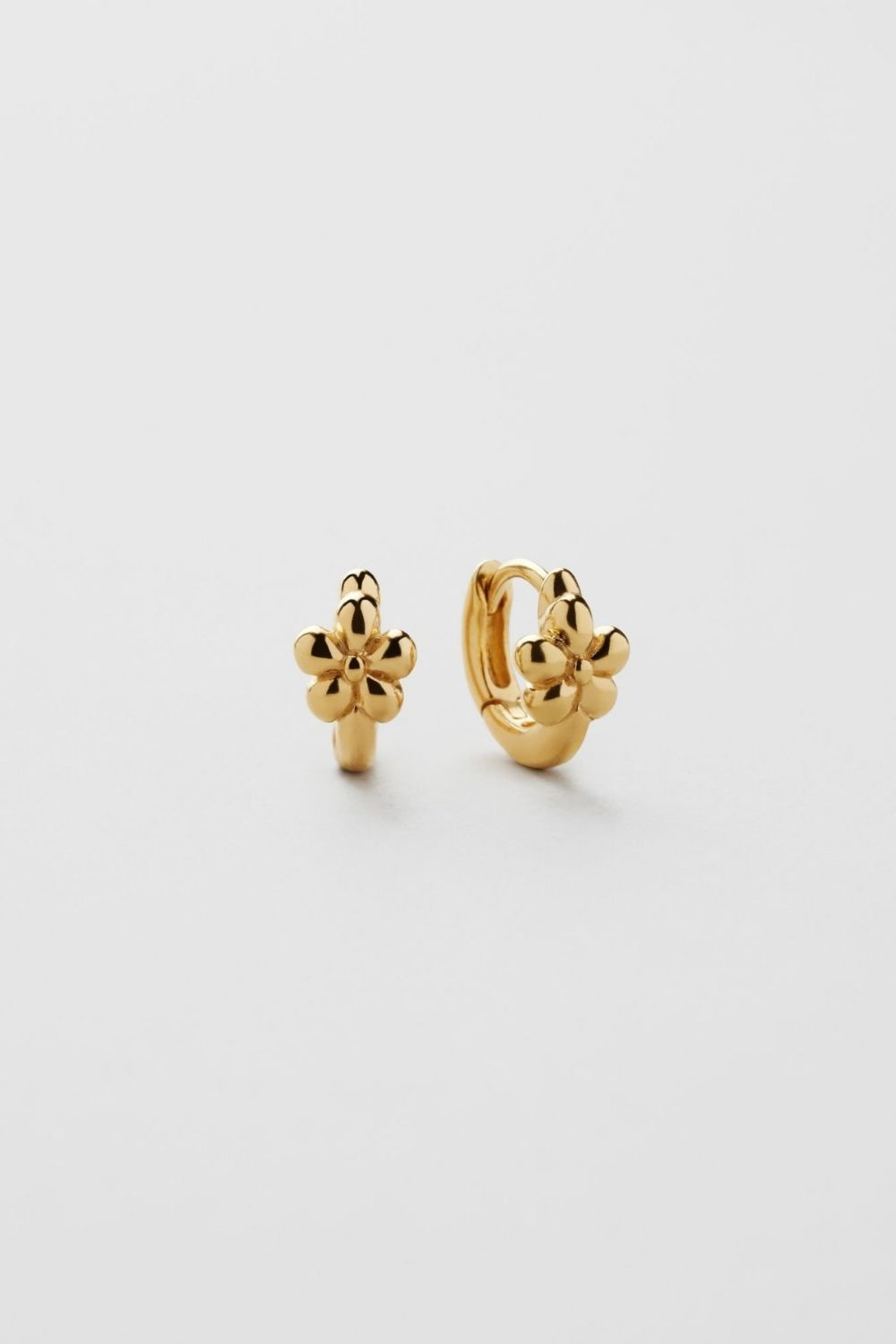 Daisy Flower Hoops 24k Gold Plated