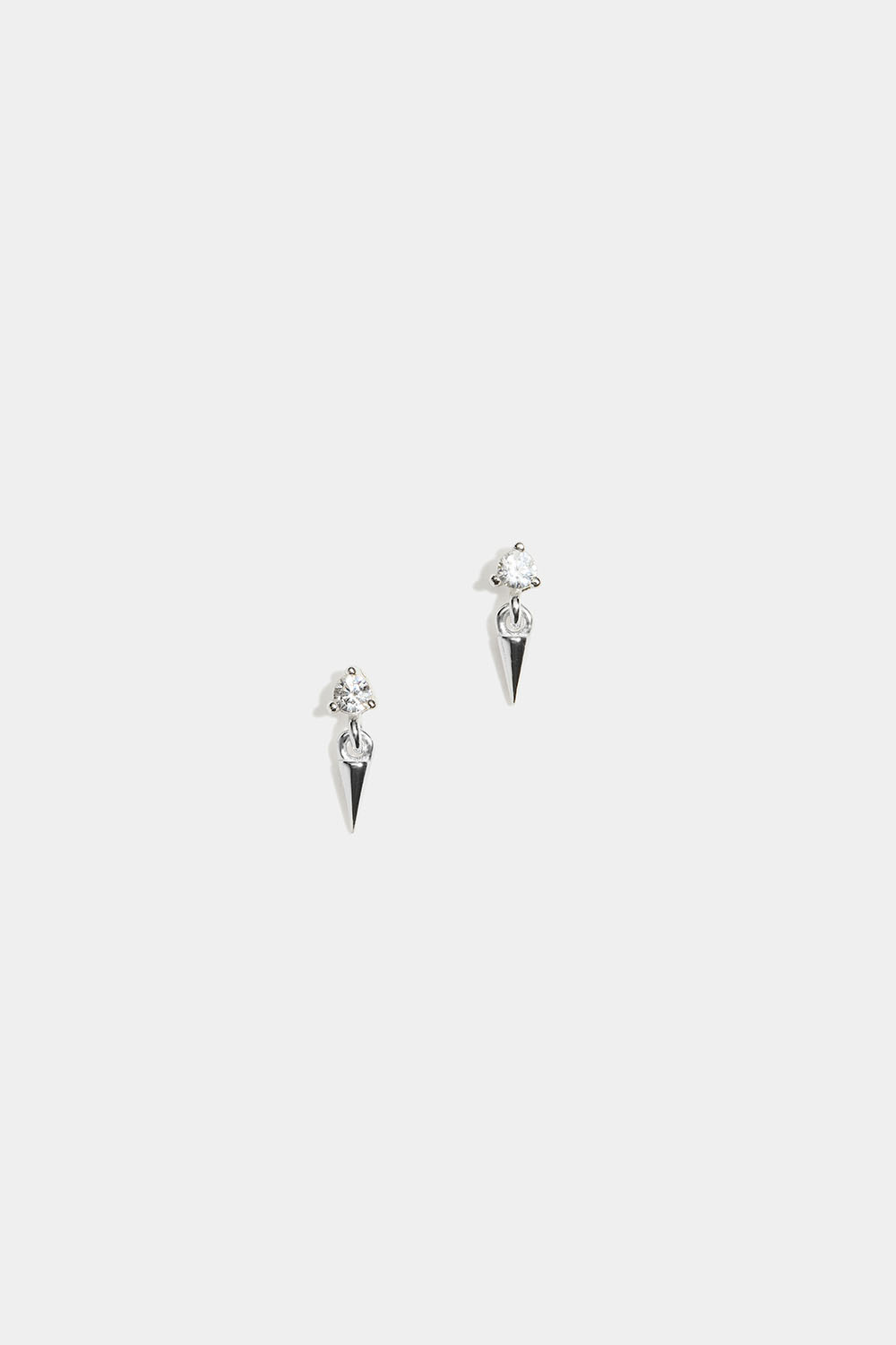 Små örhängen i äkta silver med Cubic Zirconia och nithänge