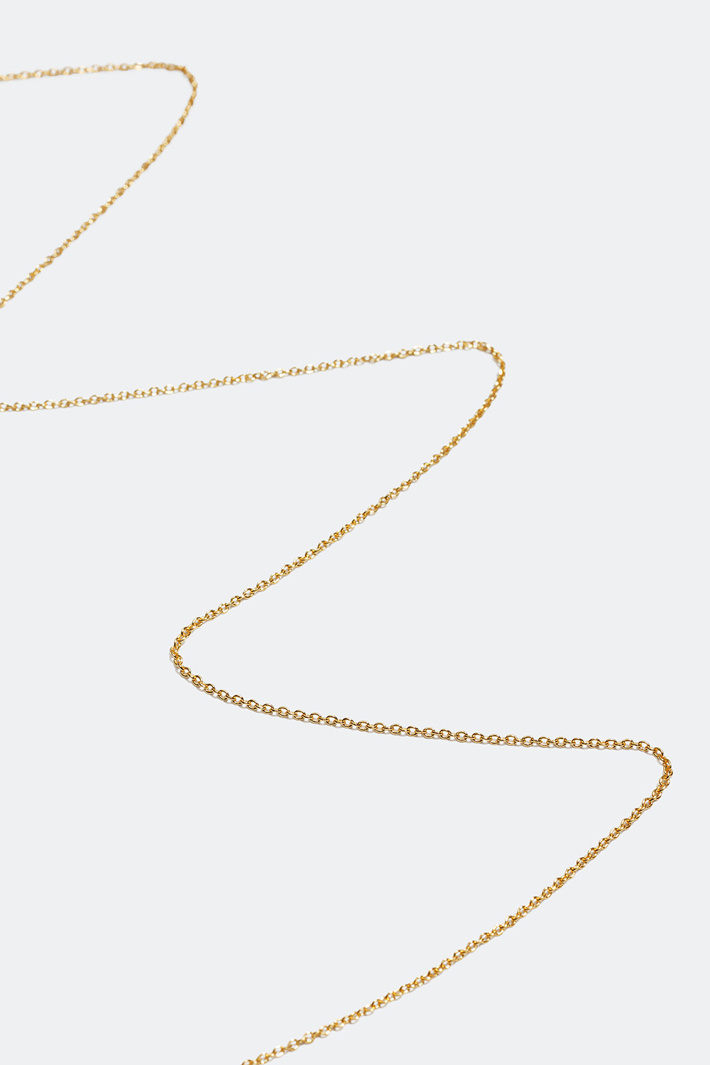 Tunn halskedja förgylld med 18 karat guld, 45 cm