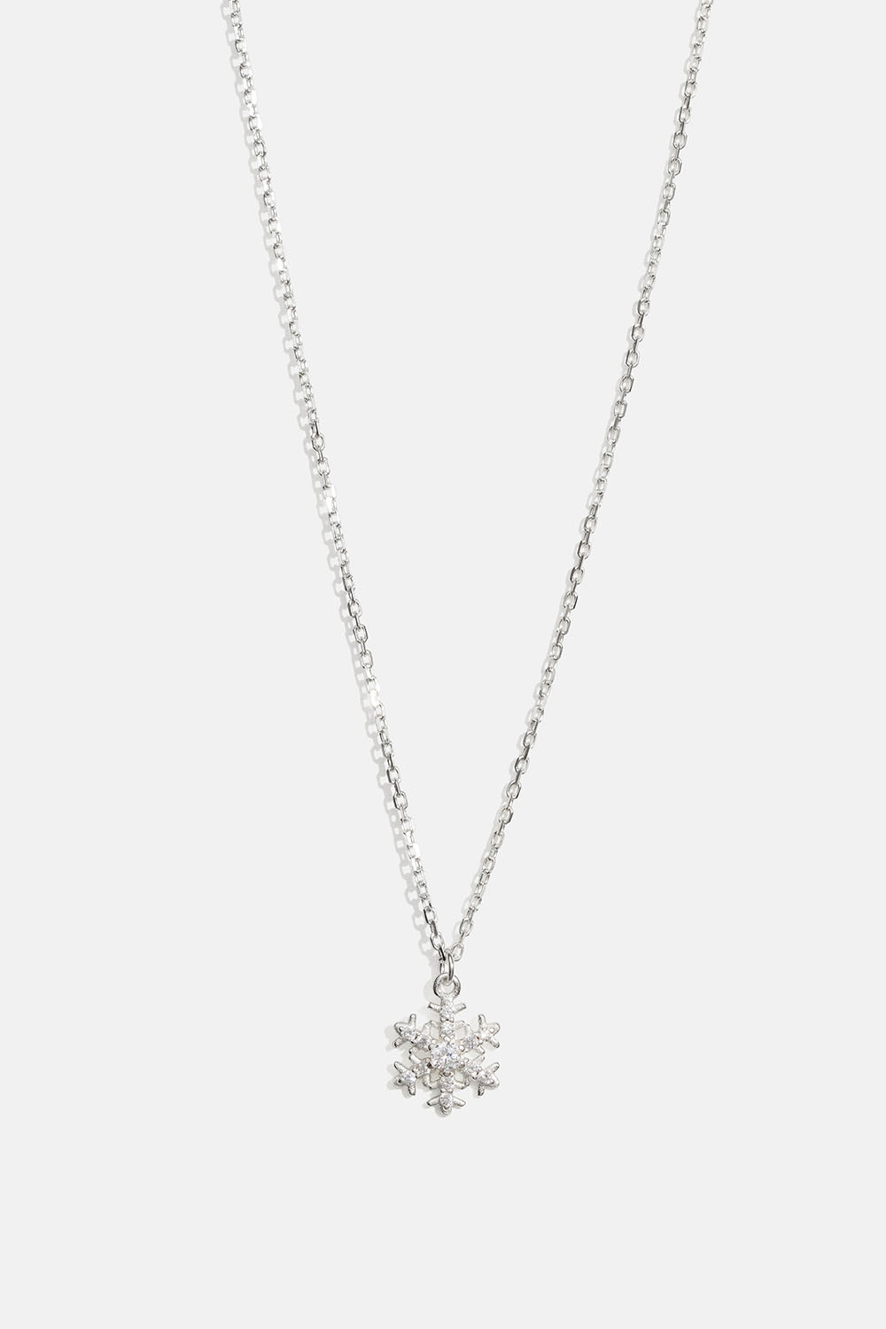 Halsband i äkta silver med snöflinga och Cubic Zirconia