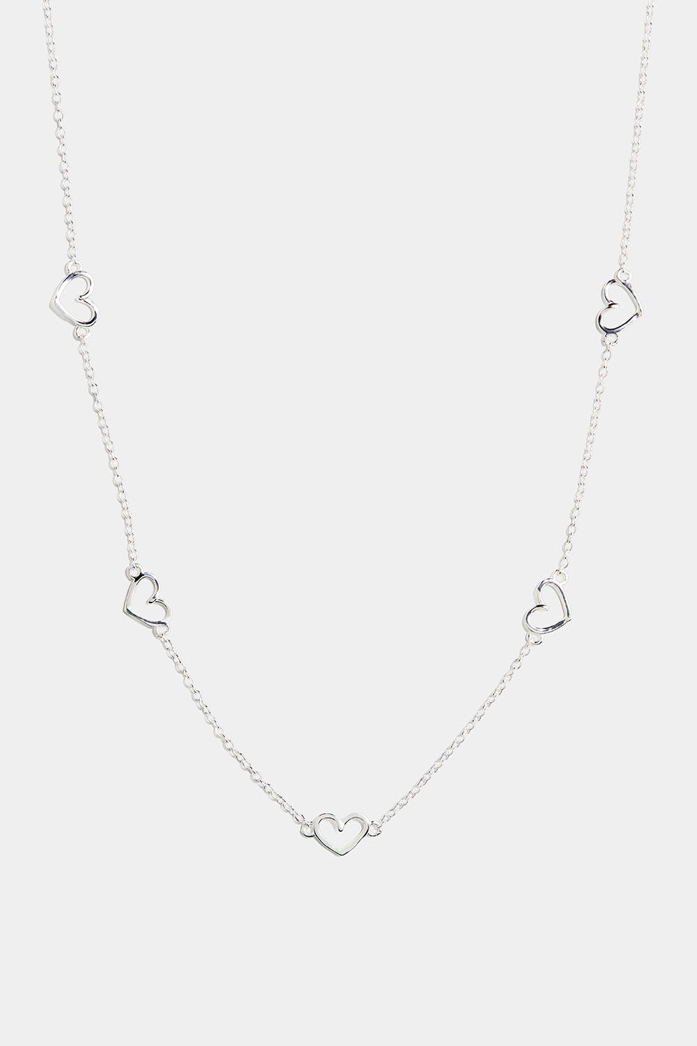Halsband i äkta silver med fem hjärtan