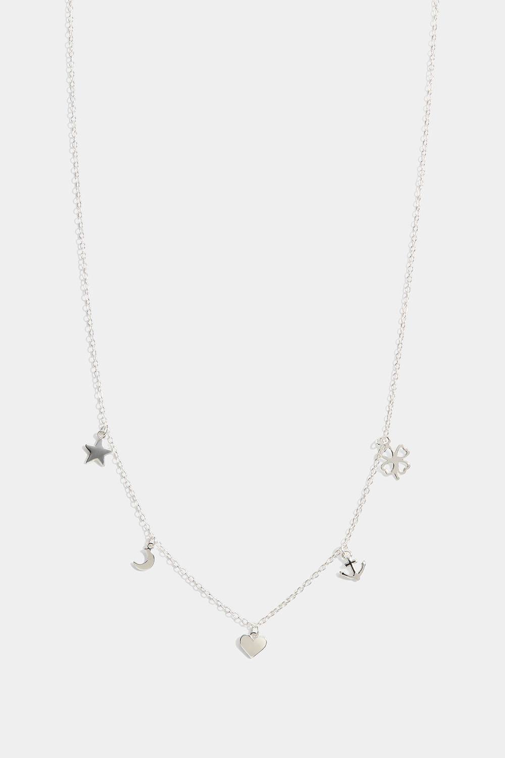 Halsband i äkta silver med berlocker