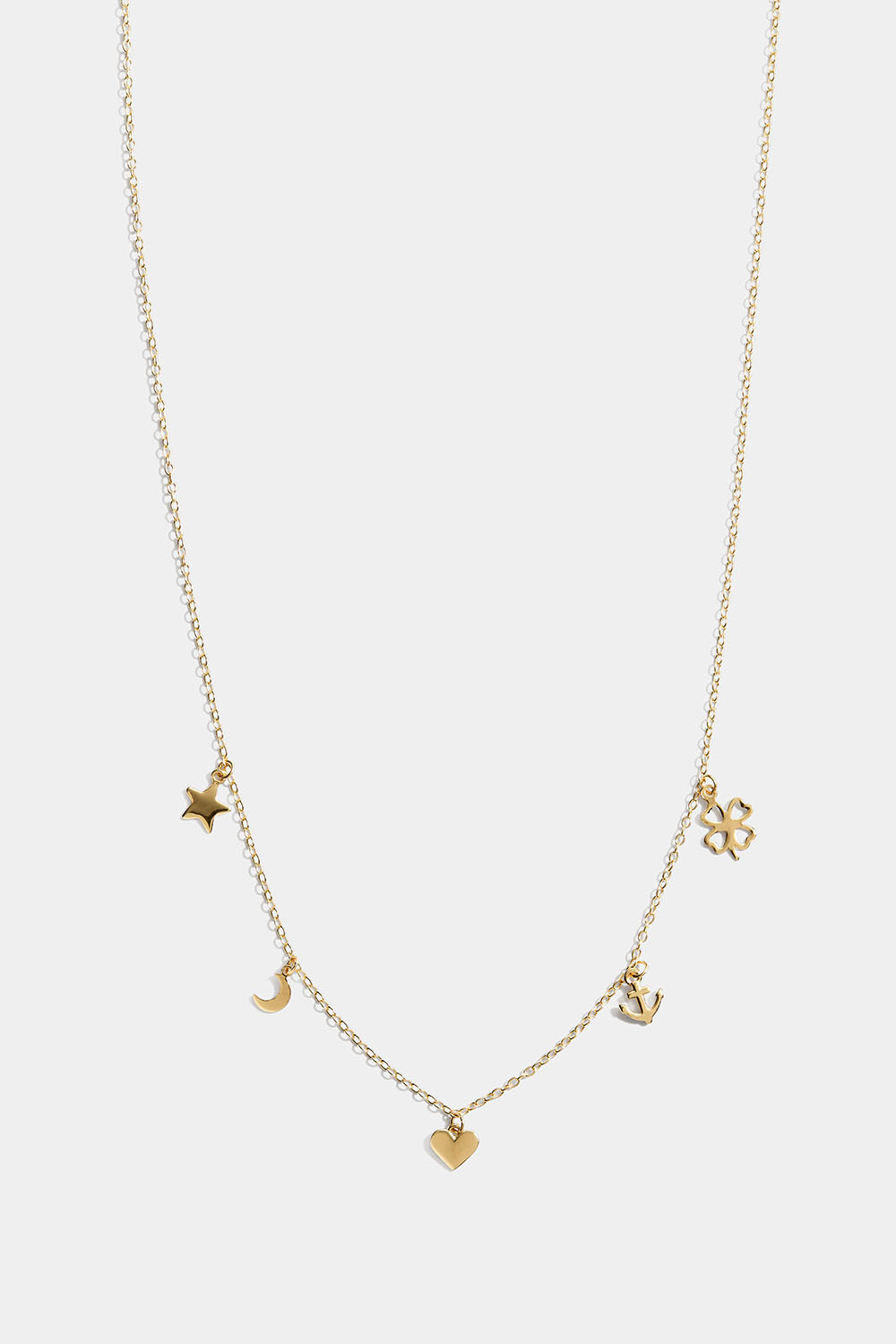 Halsband i 18k guldpläterat äkta silver med berlocker