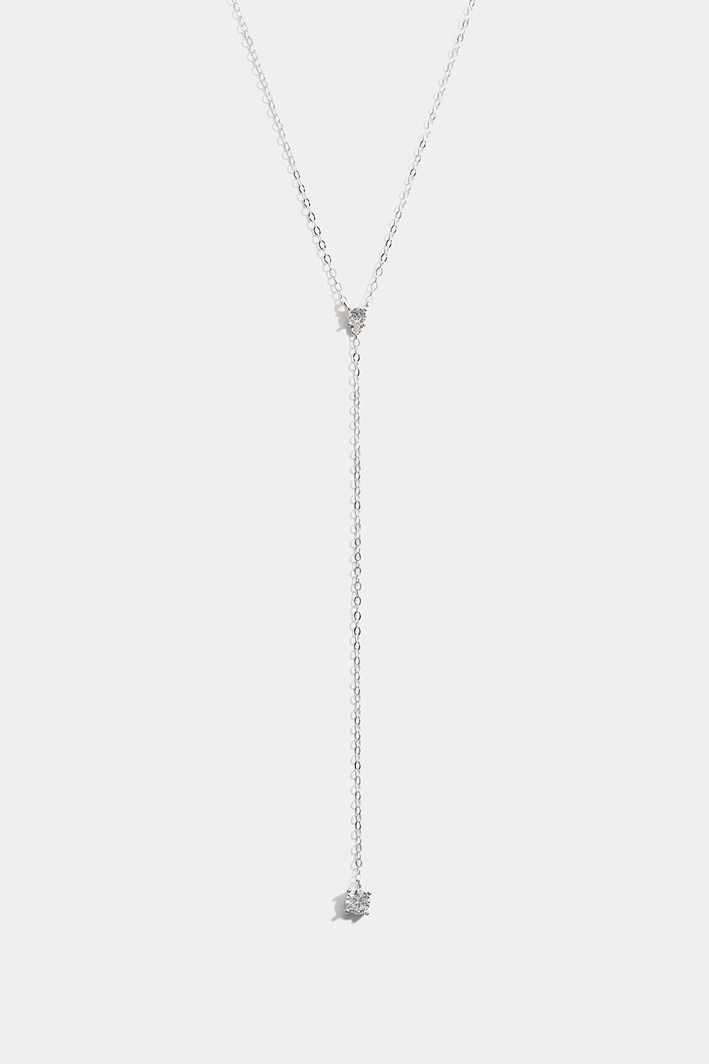 Lariat-halsband i äkta silver med 2 stenar