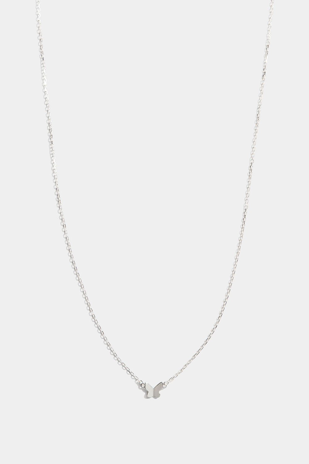 Halsband i äkta silver med liten fjäril