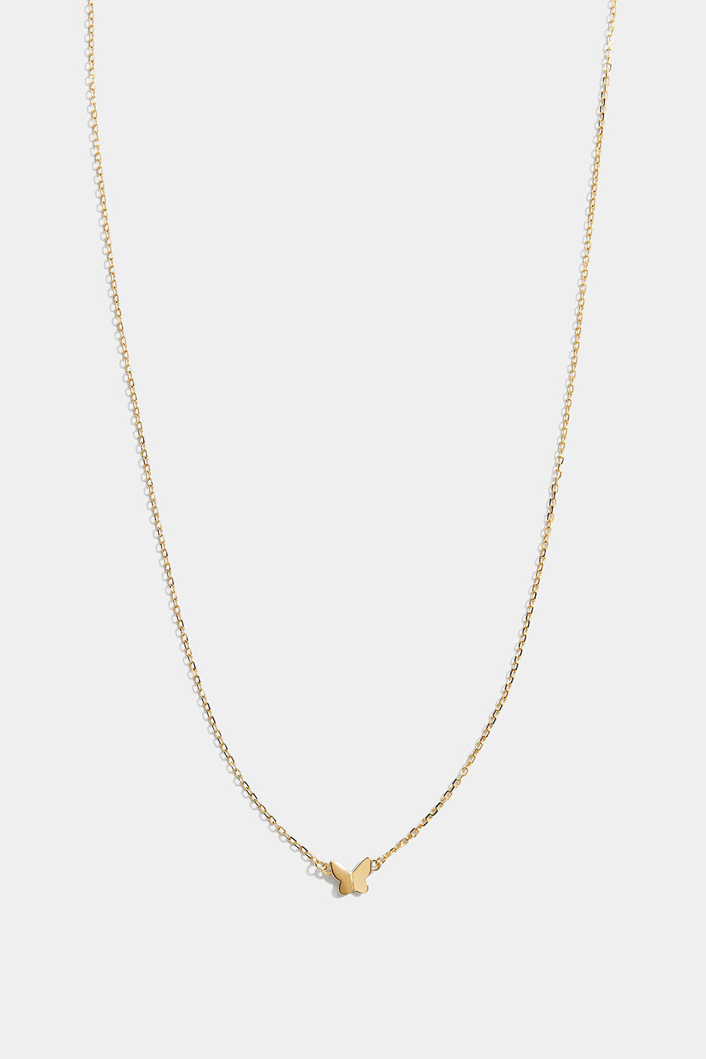 Halsband i 18k guldpläterat äkta silver med liten fjäril