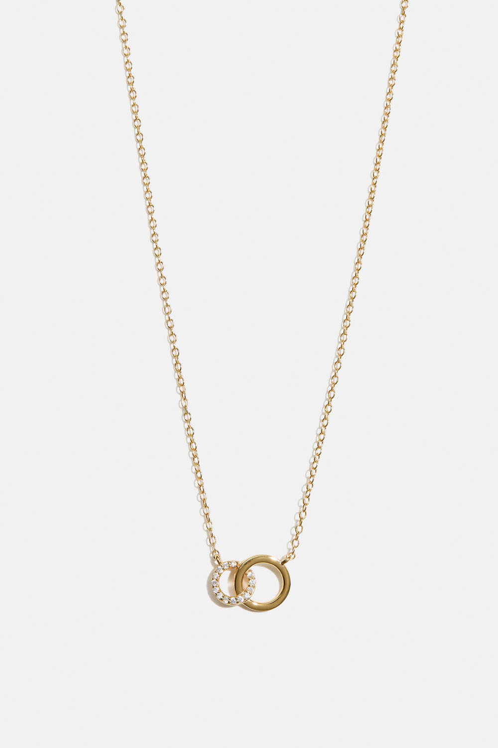 Halsband med dubbla ringar i 18k guldpläterat äkta silver