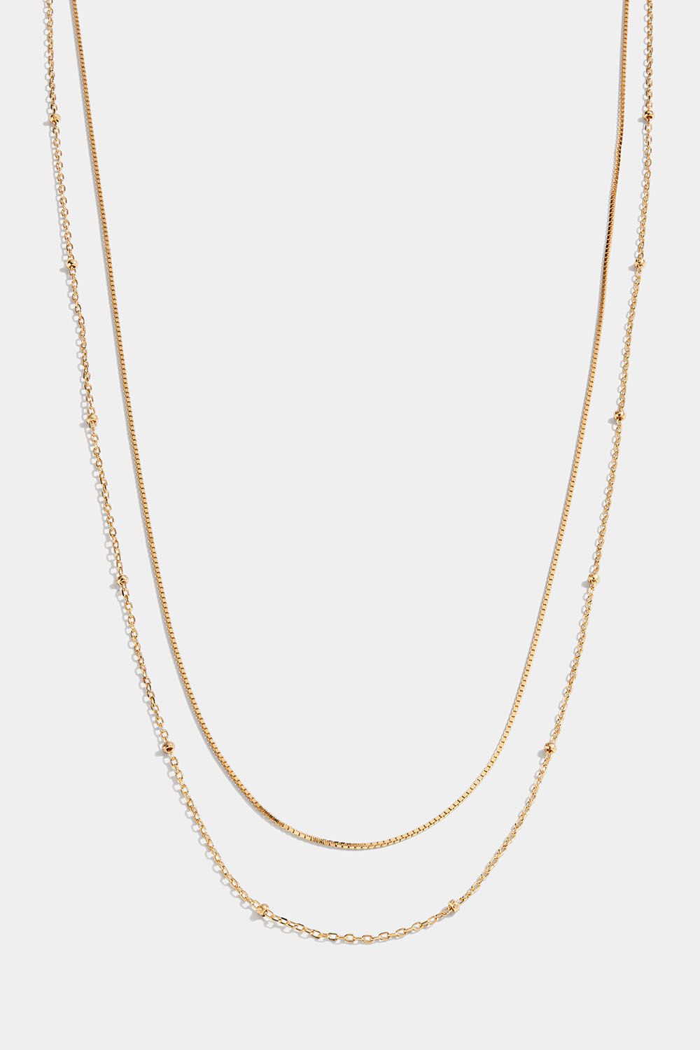 Dubbelhalsband i 18k guldpläterat silver med minikulor