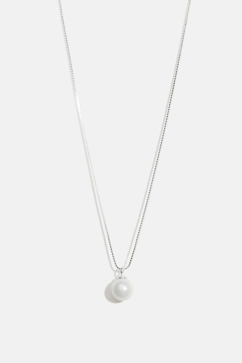 Halsband i äkta silver med rund pärla
