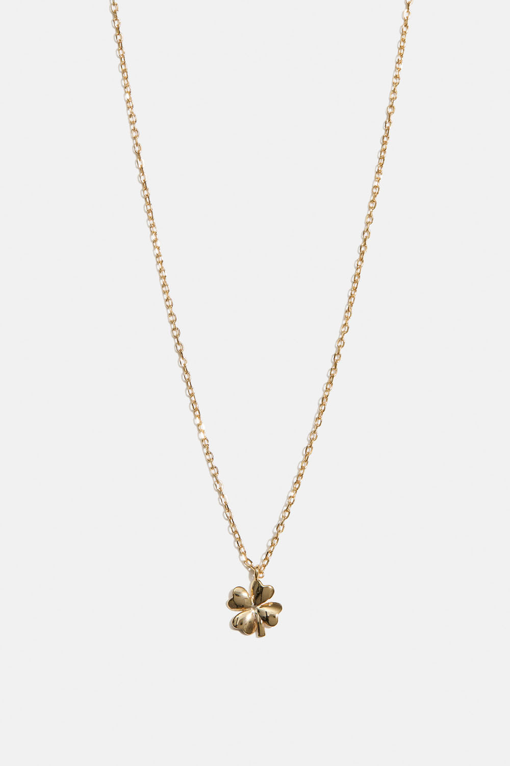 Halsband i 18k guldpläterat äkta silver med klöver
