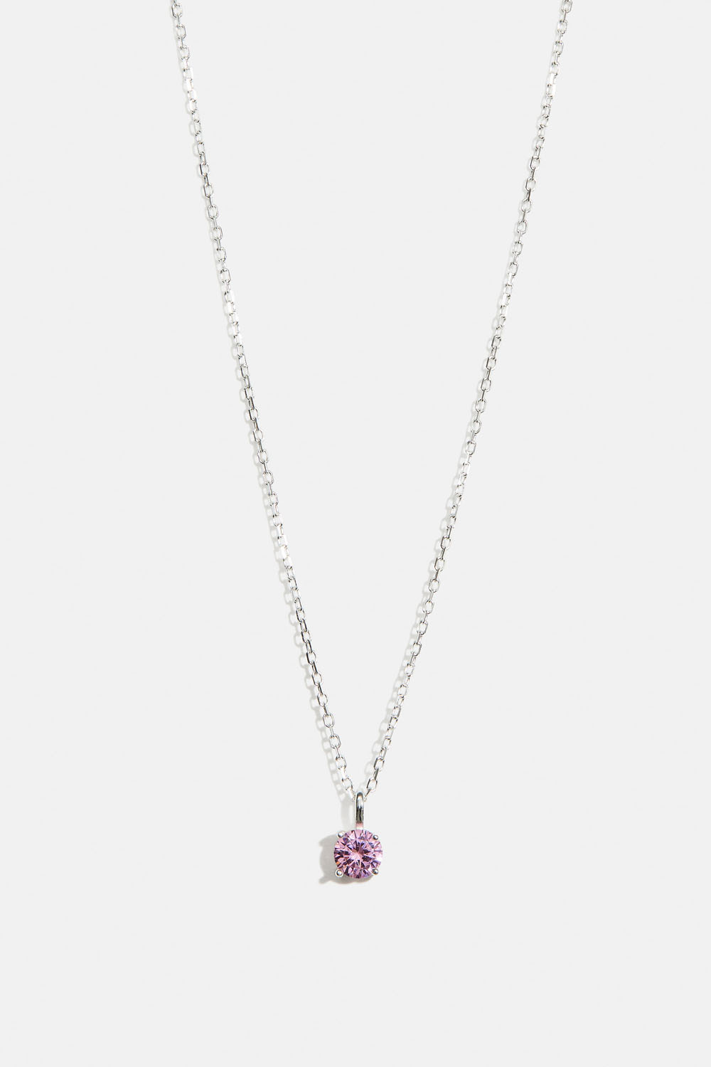 Halsband i äkta silver med rosa Cubic Zirconia