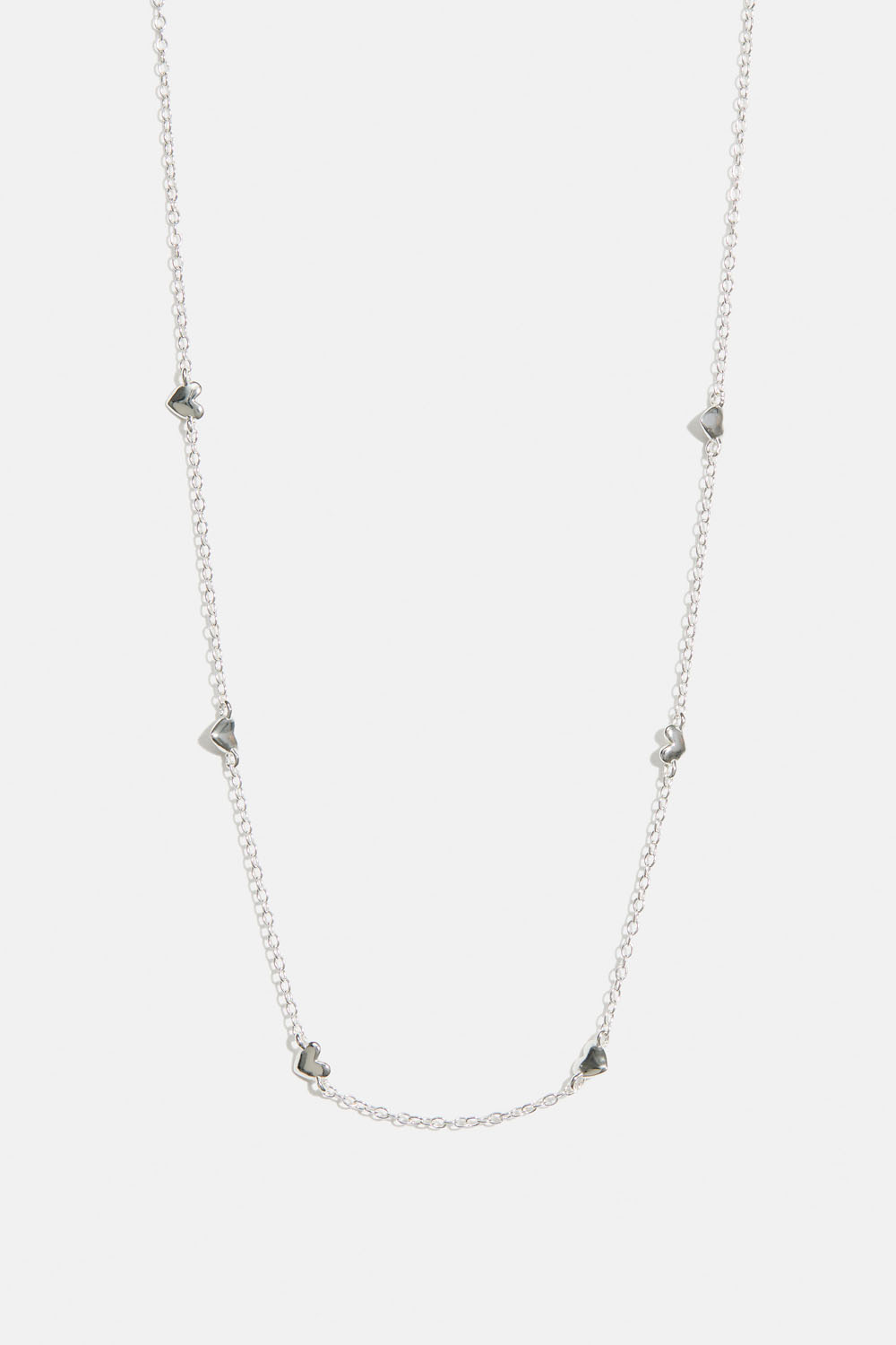 Halsband i äkta silver med små fylldahjärtan