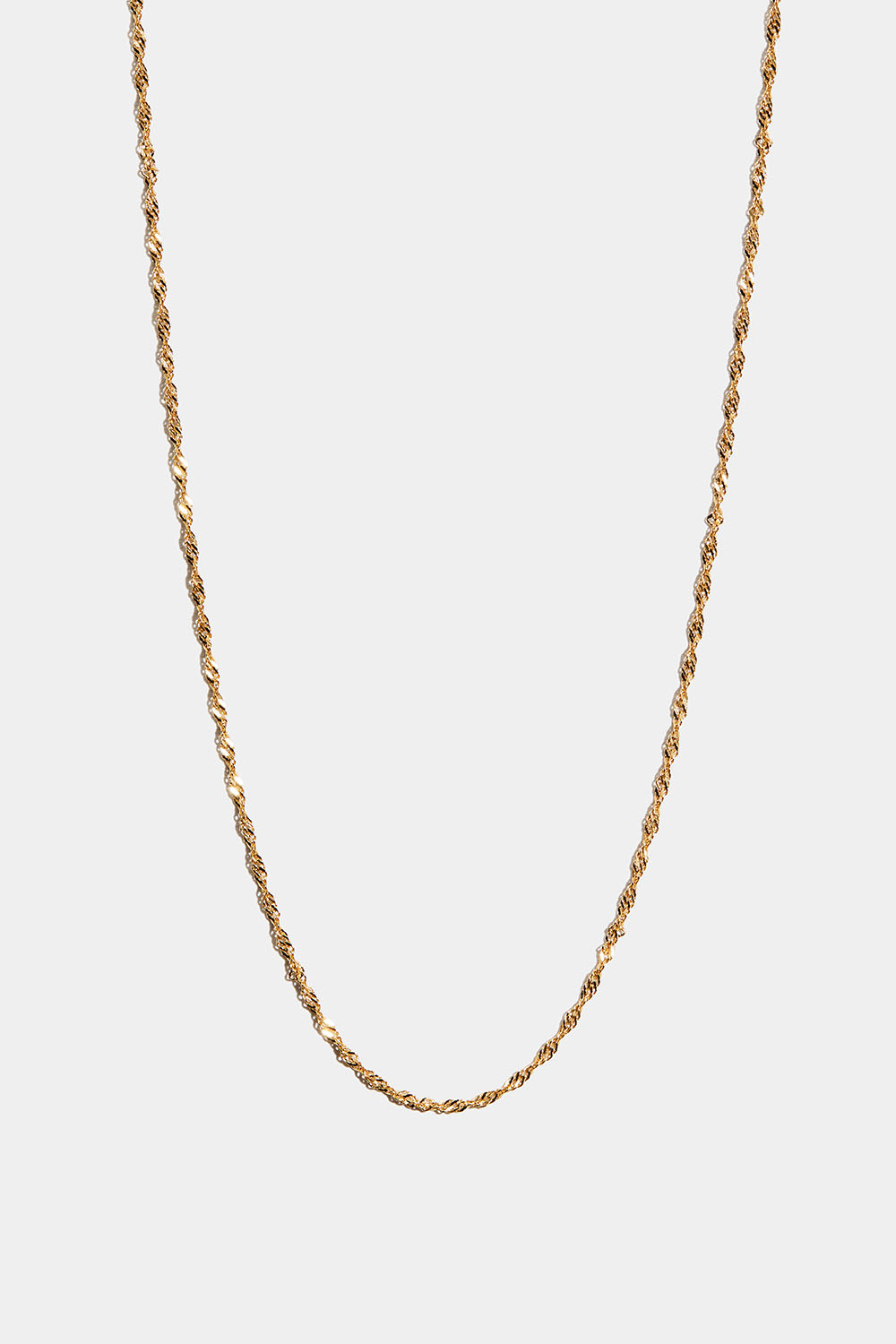 Tvinnat halsband i 18k guldpläterat äkta silver, 36 cm