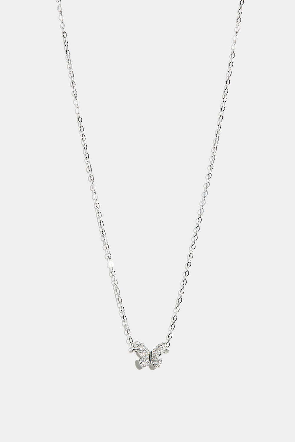 Halsband i äkta silver med fjäril och Cubic Zirconia