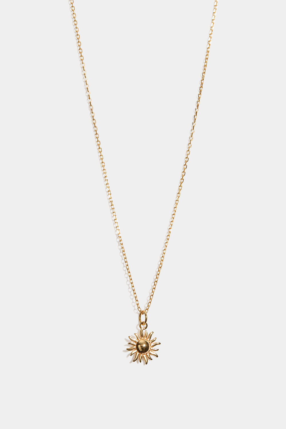 Halsband i 18k guldpläterat äkta silver med sol