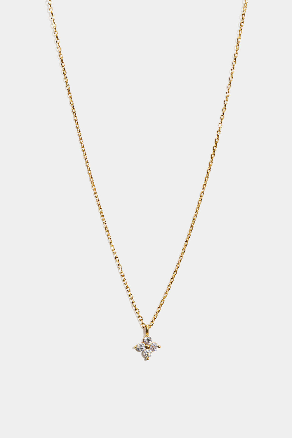 Halsband i 18k guldpläterat äkta silver med Cubic Zirconia-hänge
