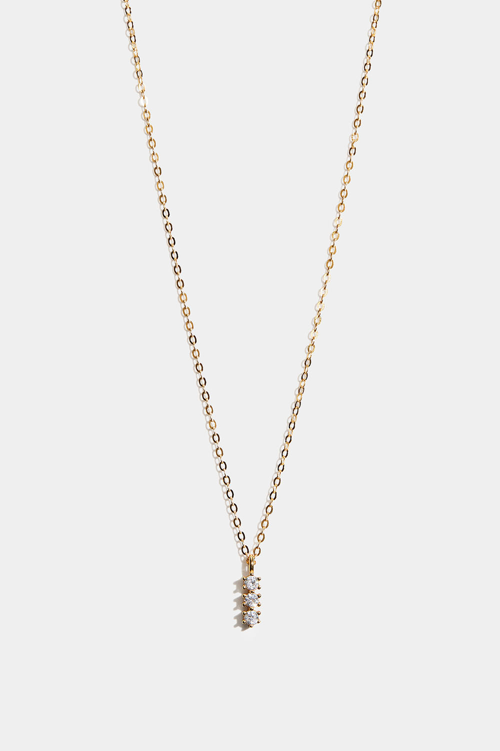 Halsband i 18k guldpläterat äkta silver med stavar och Cubic Zirconia