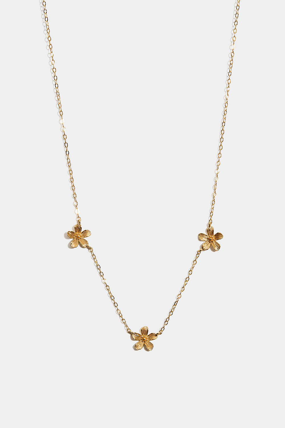 Halsband i 18k guldpläterat äkta silver med blommor