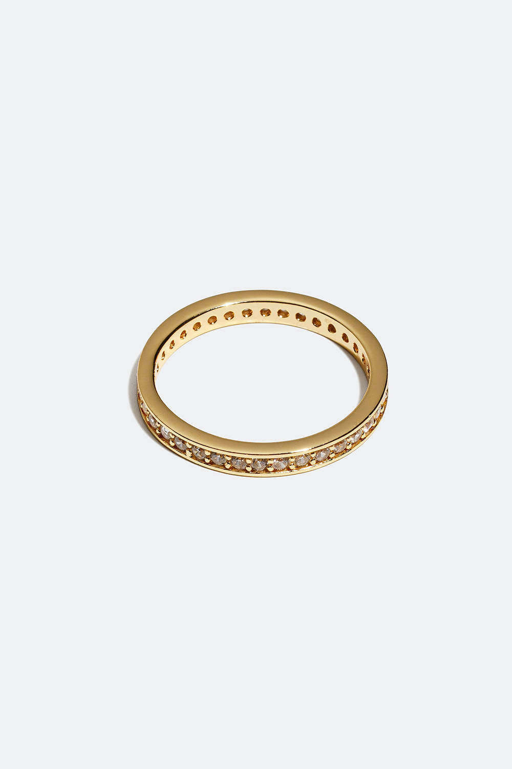 Ring med vita Cubic Zircona förgylld med 18k guld