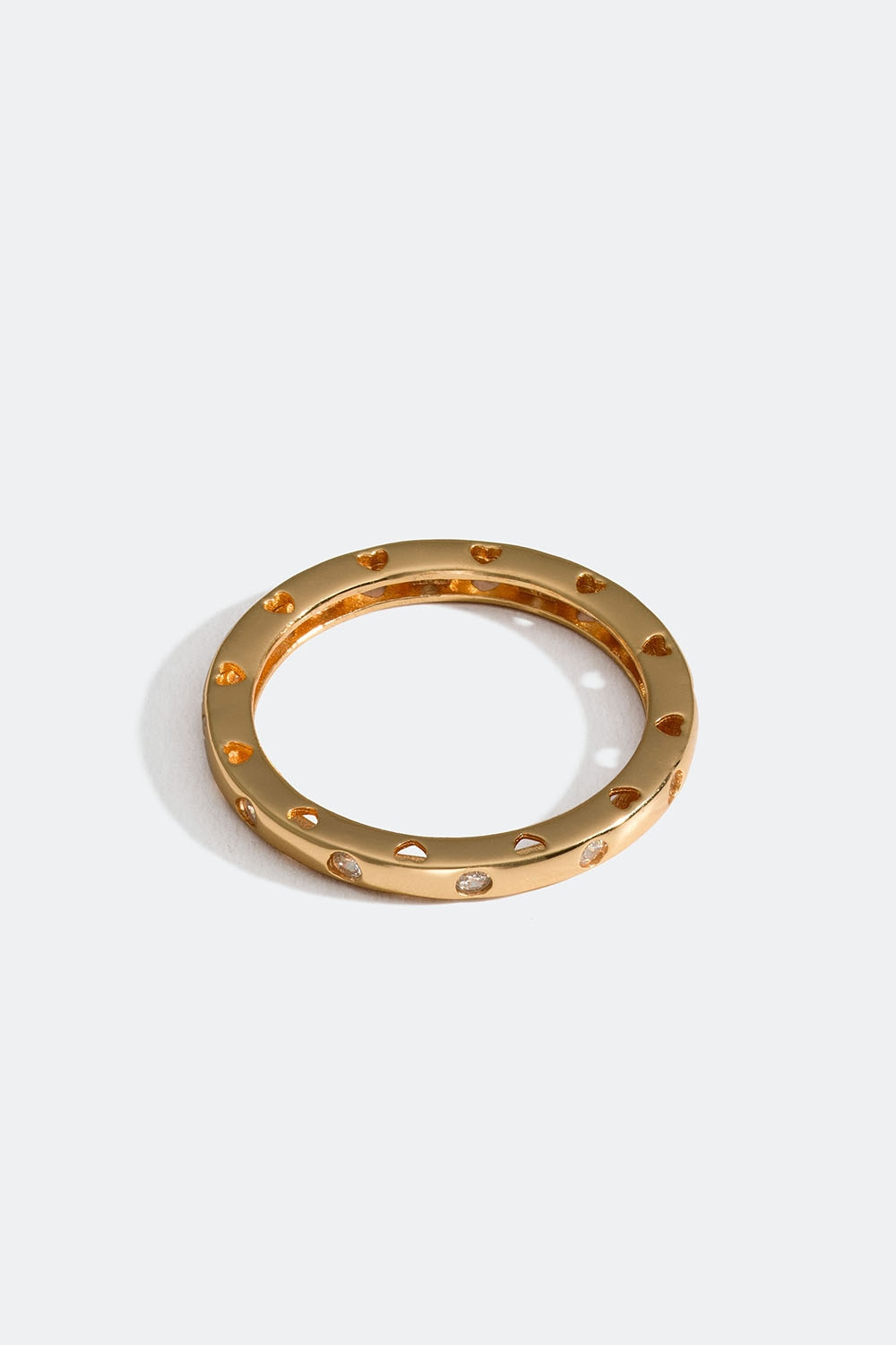 Ring i 18k guldpläterat äkta silver med små klara Cubic Zirconia